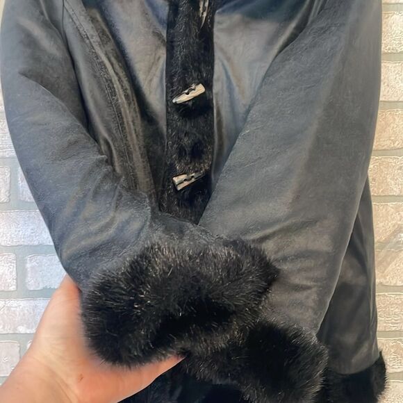 Mackintosh reversible black Faux Fur coat size S - Picture 9 of 11